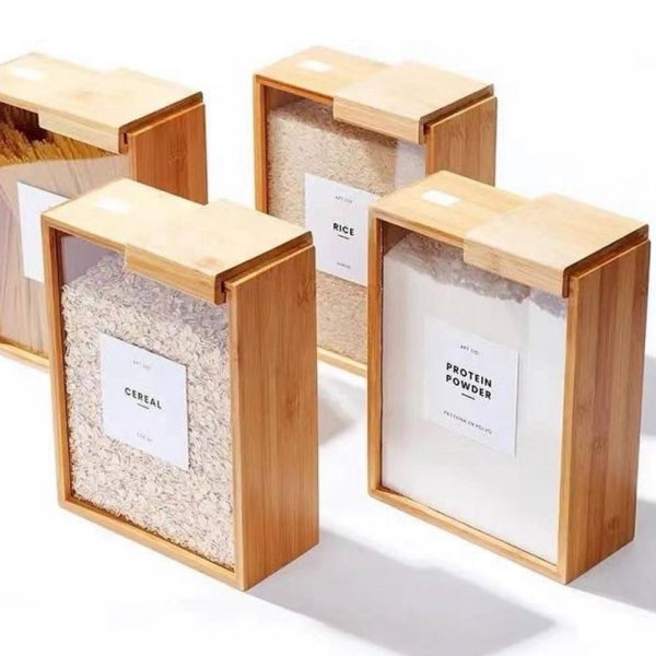 2.5ltr Wooden Air Tight Cereal Container